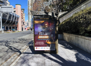Mock up d'un arrêt de bus pour un club de sport à Bordeaux
