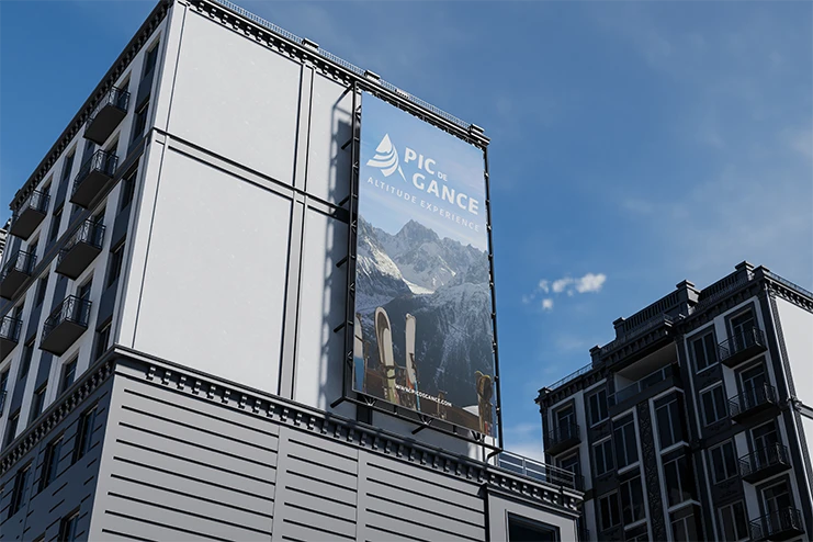 Design du panneau publicitaire de la station multimodale présentée par Clara Becker à Bordeaux